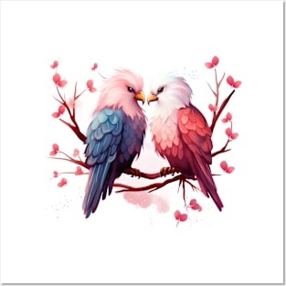 Valentine Kissing Eagle Bird Couple Posters and Art